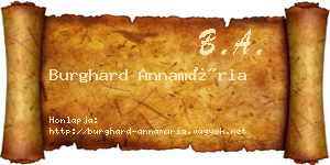 Burghard Annamária névjegykártya