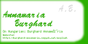 annamaria burghard business card
